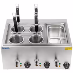 Materiale Acciaio inossidabile Potenza 3 x 1000 W Tensione 230 V Numero di filtri 4 Numero di contenitori GN (Gastro Norm) 1 ...