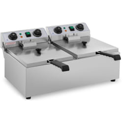 Friggitrice elettrica professionale da ristorante 2 x 10 litri con timer