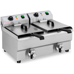 Friggitrice elettrica professionale da ristorante 2 rubinetti di scarico da 10 litri