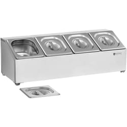 Helloshop26 - Supporto contenitori gn 4 contenitori gn 1/6 coperchi inclusi