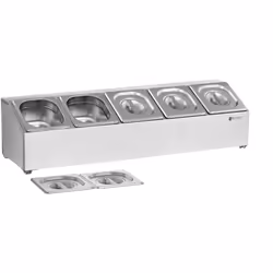 Griglia GN - 5 pentole GN 1/6 con coperchio La griglia è una soluzione moderna per conservare ingredienti e piatti da impiatt ...