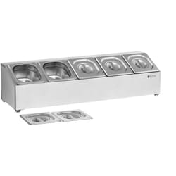 Supporto contenitori GN 5 contenitori GN 1/6 coperchi inclusi