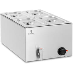 Scaldavivande Bagnomaria bagnomaria professionale bagnomaria 600 watt Rubinetto scarico 4 x GN 1/4