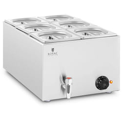 Helloshop26 - Bagnomaria - 600 watt - 6 x gn 1/6 - rubinetto di scarico