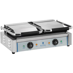 Helloshop26 - Macchina per panini liscia in acciaio fuso smaltato 2 x 1800 watt in acciaio inox