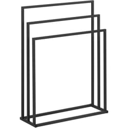 Helloshop26 - Porta asciugamani da terra in acciaio a 3 barre (3 barre, larghezza 65 cm, portata 6 kg, grigio scuro)