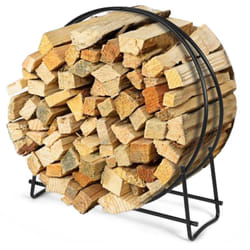Helloshop26 - Portalegna Portalegna in metallo resistente da 102 cm per legna da ardere Portalegna per patio di facile montaggio, nero
