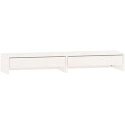 Supporto per monitor bianco 100 x 27 x 15 cm in legno di pino massiccio
