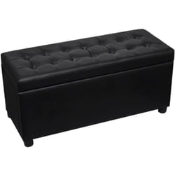 Helloshop26 - Pouf contenitore in pelle sintetica 87,5 x 36 x 41 cm nero