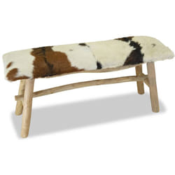 Panca panca 100 x 30 x 45 cm vera pelle di teak