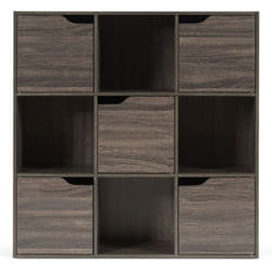 Libreria portaoggetti con 5 cubi portaoggetti con ante 90 x 29 x 90 cm grigia