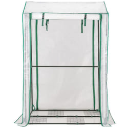 Helloshop26 - Serra da giardino per balcone interno ed esterno Serra portatile 100 cm x 81 cm x 150 cm con struttura in acciaio bianco