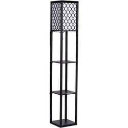 Lampada da terra in legno 1,6 m lampada da soggiorno con 3 ripiani portaoggetti Design scandinavo per camera da letto Lampadina da 40 watt non inclusa