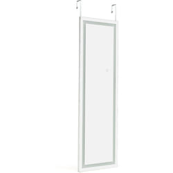 Helloshop26 - Specchio da parete a led Specchio a figura intera illuminato in 3 colori Cornice mdf 120 x 37 cm bianco