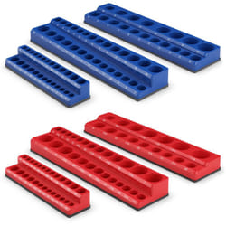 Helloshop26 - Organizzatore di prese magnetiche Unità da 1/2' 3/8' e 1/4' Kit porta prese da 6 pezzi Rosso sae Blu Metrico