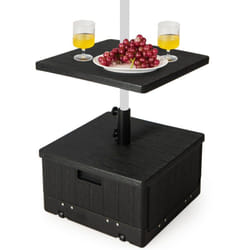 Helloshop26 - Base per ombrellone riempibile da 80 kg, borsa con zavorra, ruote, maniglia, tavolino da caffè, supporto per ombrellone 3 in 1