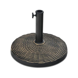 Helloshop26 - Base per ombrellone rotonda in resina da 12 kg Portaombrelli da esterno per carichi pesanti con manopola regolabile Resistente a tutte