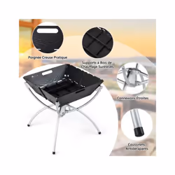 Caratteristiche: Triplo utilizzo per soddisfare molteplici esigenze: falò, barbecue, fornello da campeggio Resistente con str ...