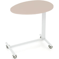 Scrivania mobile Sit-Stand Scrivania con rotelle regolabile in altezza con sollevamento pneumatico Scrivania con rotelle bloccabili Rosa Bianco