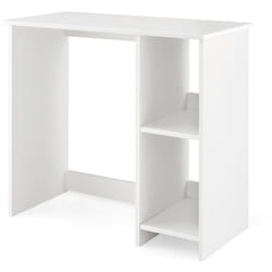 Helloshop26 - Tavolo da lavoro per computer per piccoli spazi con 2 scomparti scrivania per computer 40 x 80 x 74 cm bianco