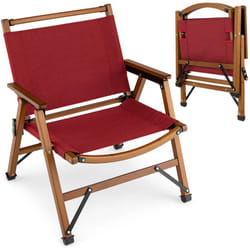 Sedia da campeggio pieghevole portata 150 kg con struttura in massello di bambù sedia pieghevole da esterno con braccioli altezza seduta 34 cm