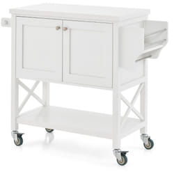 Helloshop26 - Carrello da cucina con rotelle con armadietto portaoggetti Isola della cucina Portasciugamani e portaspezie Vassoio in legno Carrello