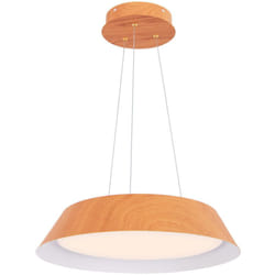 Helloshop26 - Lampadario di illuminazione a led da 40 cm apparecchio moderno 21w lustro con struttura in metallo con venature del legno luce calda