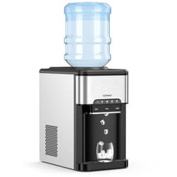 Fabbricatore di ghiaccio 3 in 1 con distributore di acqua calda/fredda 20 kg in cubetti di ghiaccio 24 ore 6-13 minuti per bar di casa e ufficio