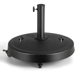 Helloshop26 - Base per ombrellone su ruote diametro 52 cm base per ombrellone da esterno in resina con 2 maniglie a scomparsa 4 ruote con serratura