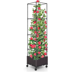 Helloshop26 - Orto verticale rialzato da 170 cm con contenitore e fioriera a traliccio con sistema di autoirrigazione contenitore per pomodoro