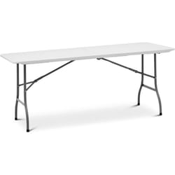 Tavolo pieghevole per catering da giardino per esterni (180 x 75 x 74 cm, capacità di carico: 150 kg, acciaio, polietilene (pe-hd), colore: bianco)