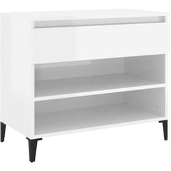 Scarpiera scarpiera mobile portaoggetti ingresso corridoio soggiorno lucido 70 x 36 x 60 cm legno composito bianco