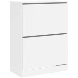 Scarpiera scarpiera mobile portaoggetti ingresso corridoio soggiorno 2 cassetti pieghevoli 80 x 42 x 108 cm bianco