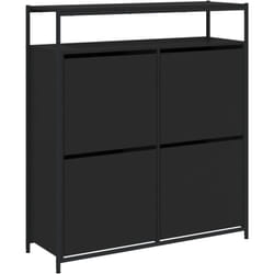 Scarpiera scarpiera mobile portaoggetti ingresso corridoio soggiorno 4 cassetti pieghevoli 100 x 34 x 112 cm nero