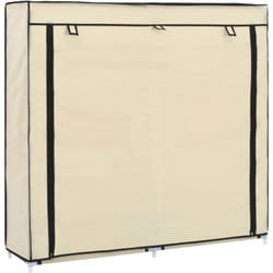 Scarpiera scarpiera mobile portaoggetti ingresso corridoio soggiorno con rivestimento 115 x 28 x 110 cm Tessuto panna