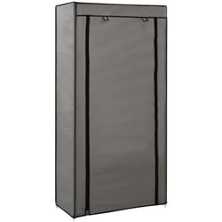 Scarpiera scarpiera mobile portaoggetti ingresso corridoio soggiorno con rivestimento 58 x 28 x 106 cm Tessuto grigio