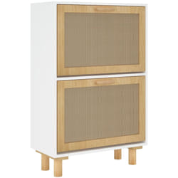 Scarpiera scarpiera mobile portaoggetti ingresso corridoio soggiorno 52 x 25 x 80 cm derivati del legno/rattan bianco