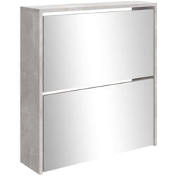 Scarpiera scarpiera mobile portaoggetti ingresso corridoio soggiorno e specchio 2 livelli x 63 x 17 x 67 cm grigio