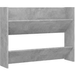 Scarpiera scarpiera mobile portaoggetti ingresso corridoio soggiorno parete 80 x 18 x 60 cm in truciolato grigio