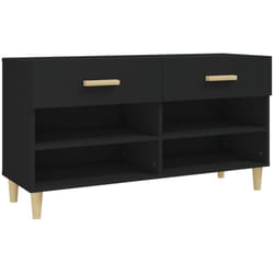 Scarpiera scarpiera mobile portaoggetti ingresso corridoio soggiorno 102 x 35 x 55 cm legno composito nero
