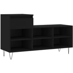 Scarpiera scarpiera mobile portaoggetti ingresso corridoio soggiorno 102 x 36 x 60 cm legno composito nero