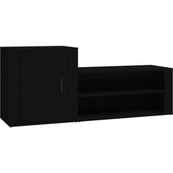 Scarpiera scarpiera mobile portaoggetti ingresso corridoio soggiorno 130 x 35 x 54 cm legno composito nero