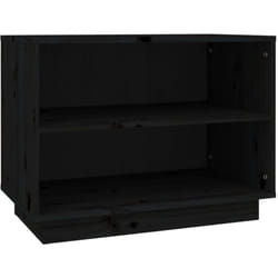 Scarpiera scarpiera mobile portaoggetti ingresso corridoio soggiorno 60 x 34 x 45 cm in legno di pino massiccio nero