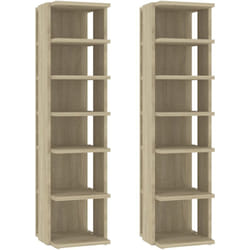 Scarpiera scarpiera mobile portaoggetti ingresso corridoio soggiorno set da 2 sonoma 27,5 x 27 x 102 cm marrone