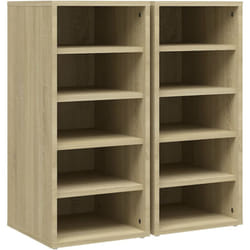 Scarpiere scarpiera mobili portaoggetti ingresso corridoio soggiorno set da 2 pannelli in mdf Sonoma Marrone