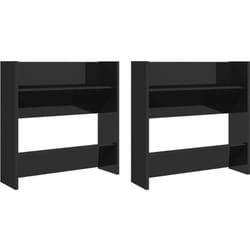Scarpiera scarpiera mobile portaoggetti ingresso corridoio soggiorno a parete set da 2 lucido 60 x 18 x 60 cm nero