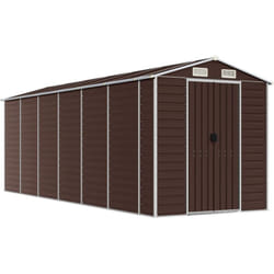 Casetta da giardino casetta per capanni casetta per riporre gli attrezzi casetta per esterni robusta 191 x 555 x 198 cm acciaio zincato marrone