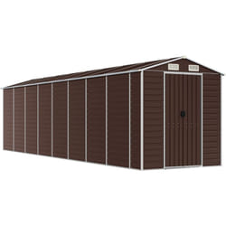 Casetta da giardino casetta per capanni casetta per ripostigli casetta per attrezzi da esterno robusta 191 x 725 x 198 cm acciaio zincato marrone