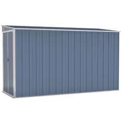Helloshop26 3000208560426, Capannone metallico, Doppia, Tetto spiovente, Grigio, Acciaio, Grigio