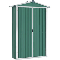 Casetta da giardino Capannone per cabina Capannone per la casa Capannone per attrezzi da esterno Robusto 116 x 45 x 175 cm Verde Acciaio zincato